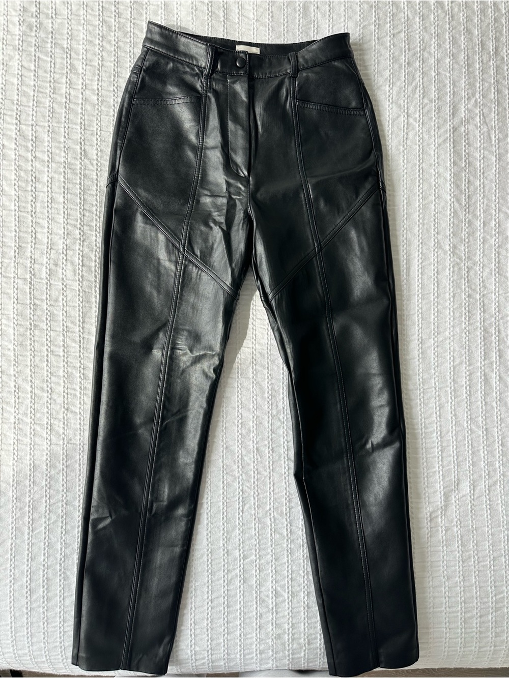 Aritzia Black Faux Leather Pants